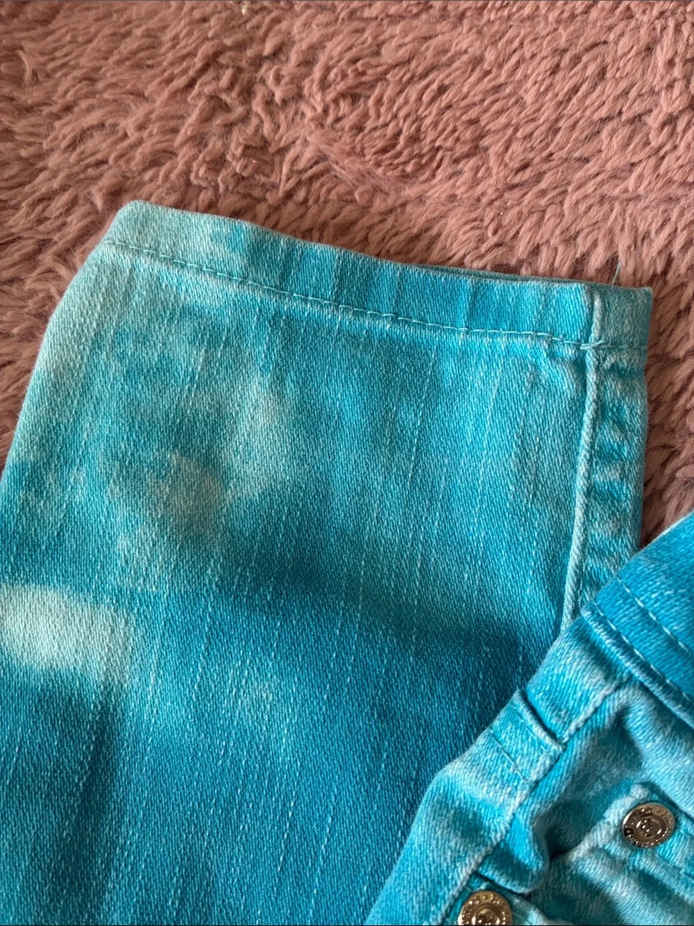 Justice Girls Turquoise Tie-Dye Skinny Jeans